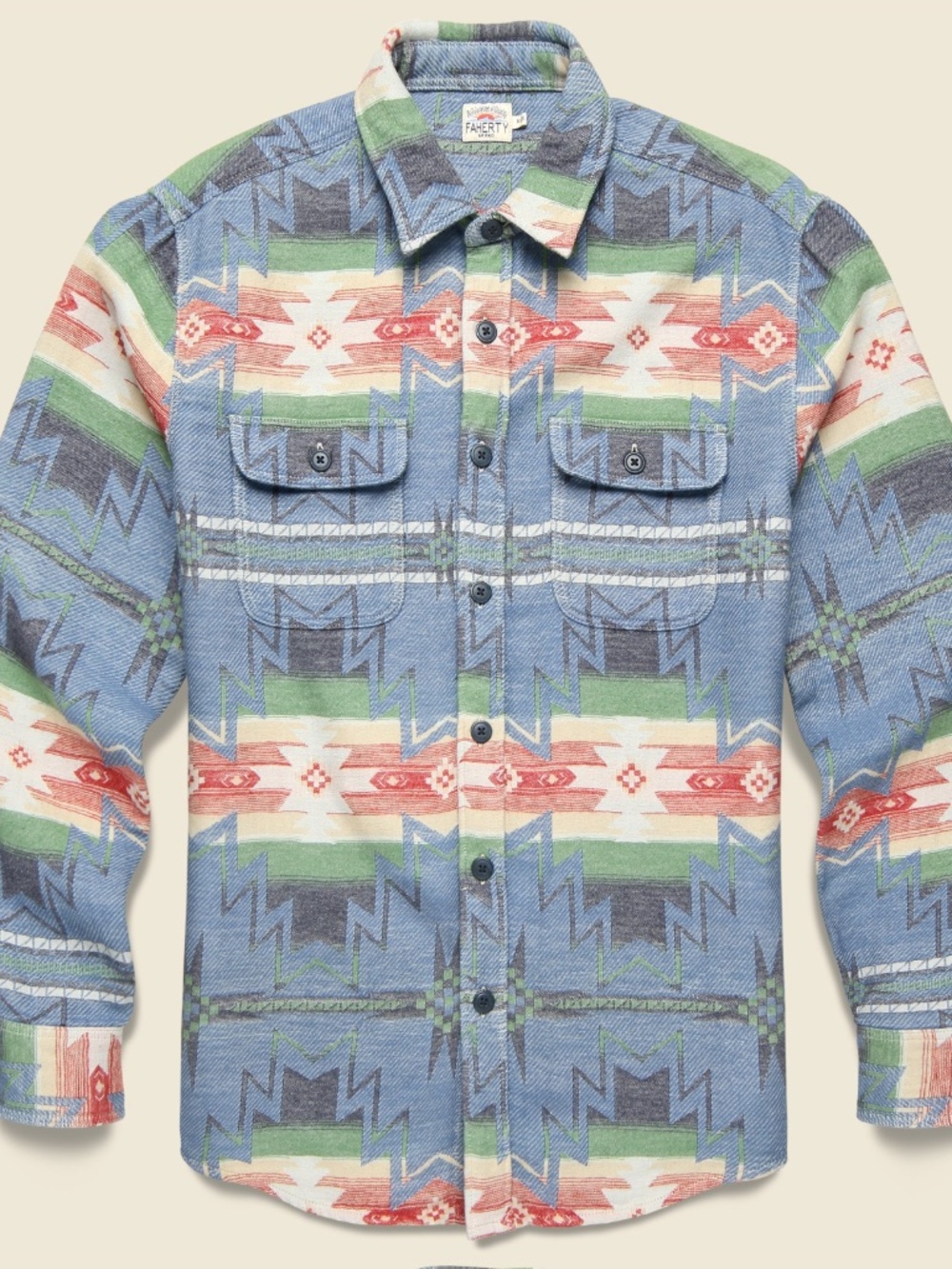 Faherty Good Feather Canyon Overshirt - Cobalt Star Nation